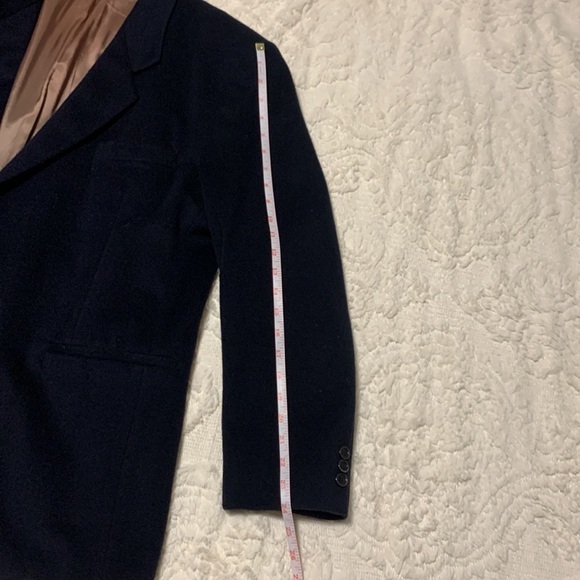Vintage 80s Wool Cashmere Blend Michael Gabriele Navy Blazer Men’s size 44R - Picture 15 of 16